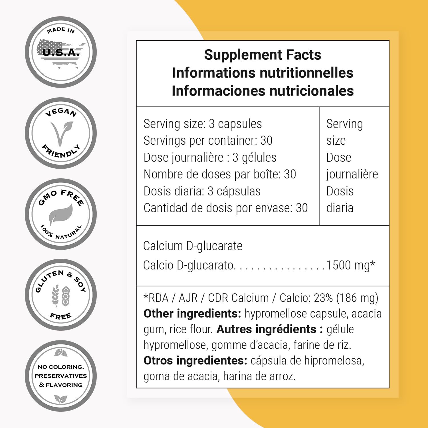 Supersmart Calcium D-Glucarate packaging box highlighting vegetarian-friendly formula