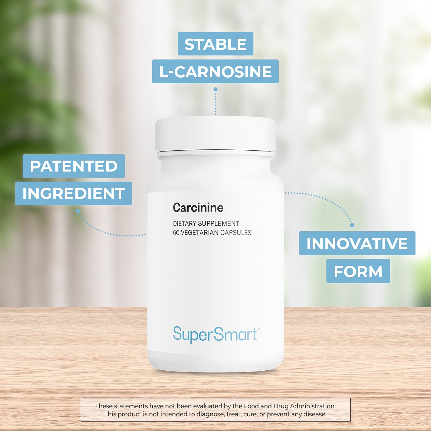 Supersmart Carcinine label detail reveals patented formula.