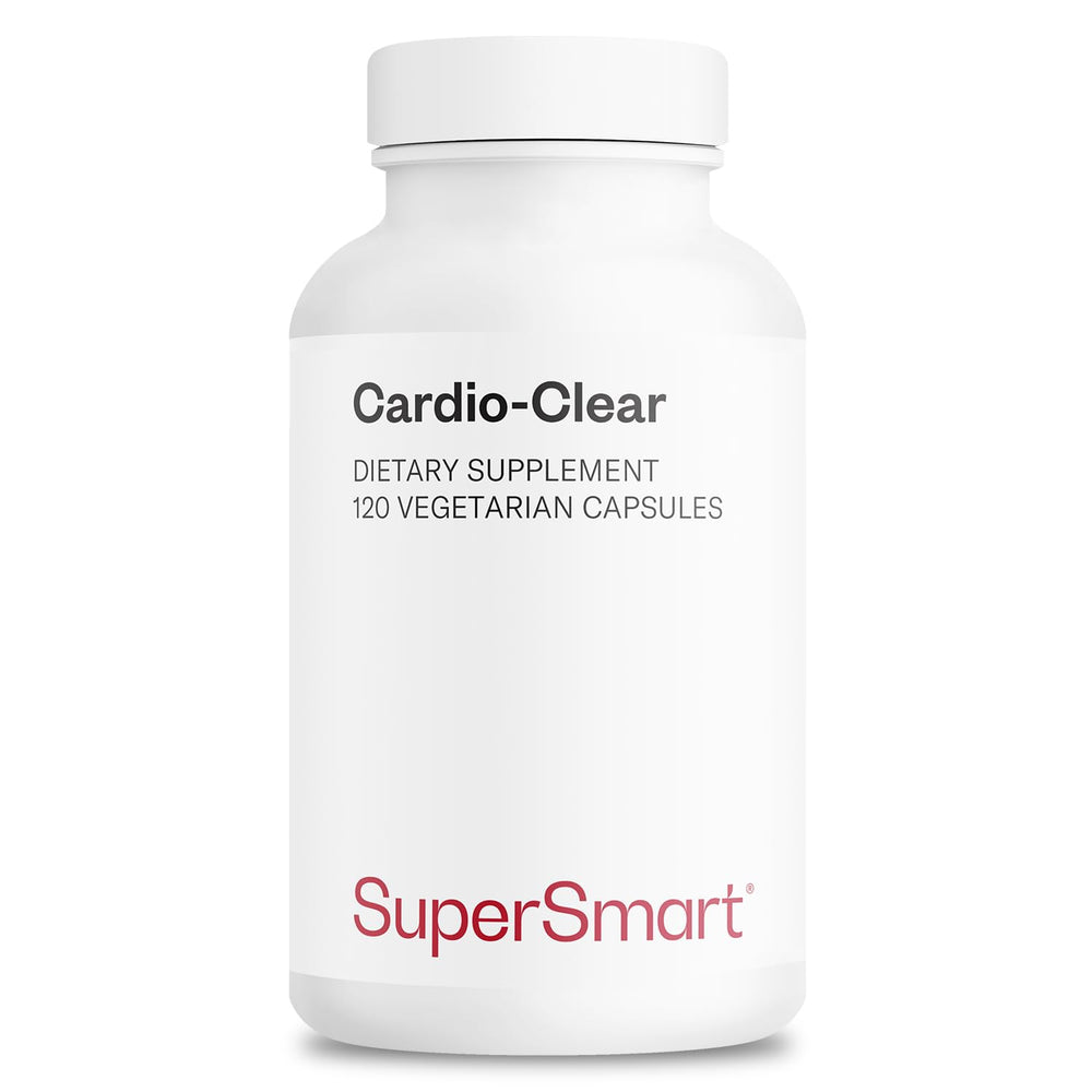 Supersmart Cardio Clear bottle front highlights non-GMO and gluten-free formula.