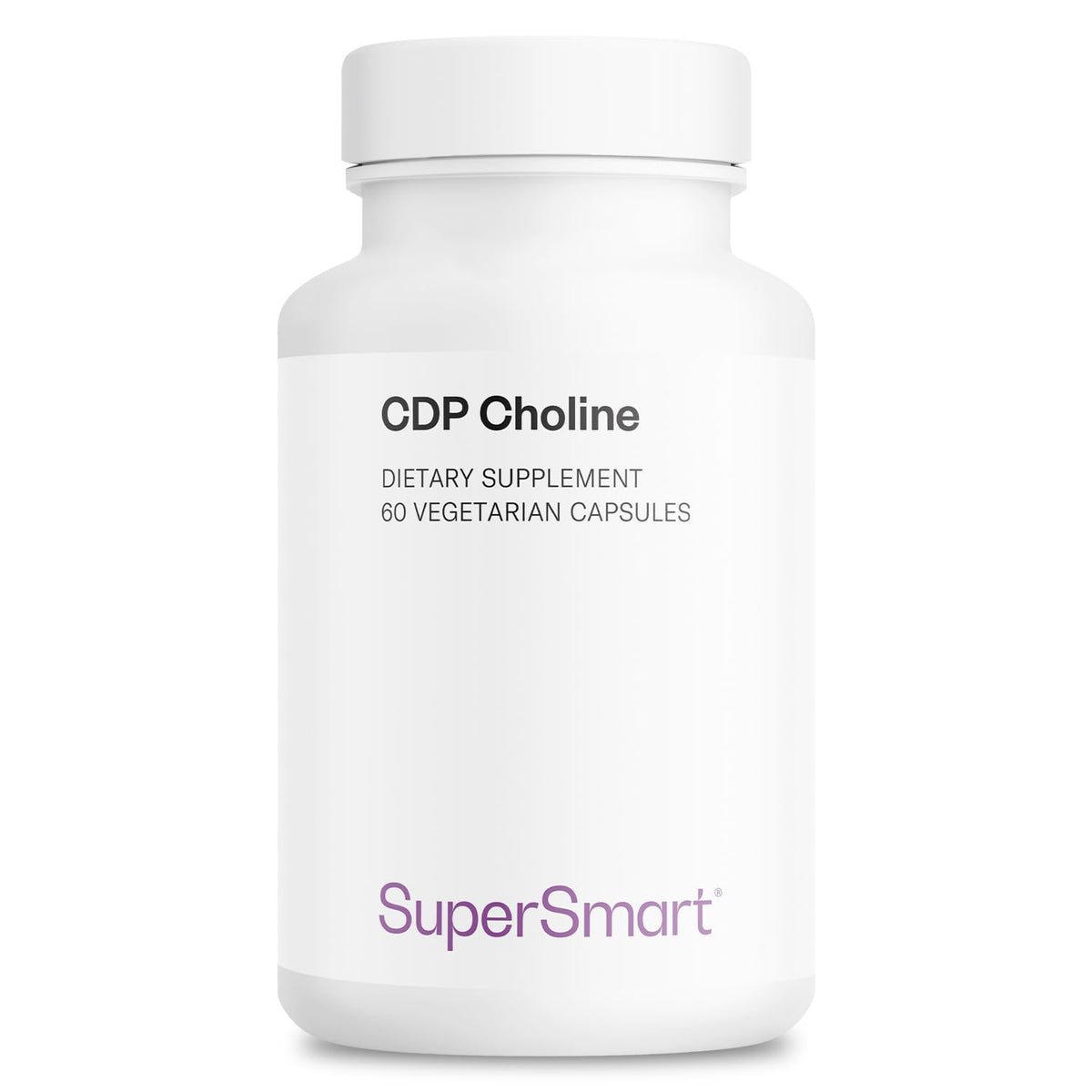 Supersmart CDP-Choline 1000mg bottle supports daily cognitive nutrition.