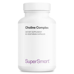 Supersmart Choline Complex bottle shown for convenient daily use and focus support.