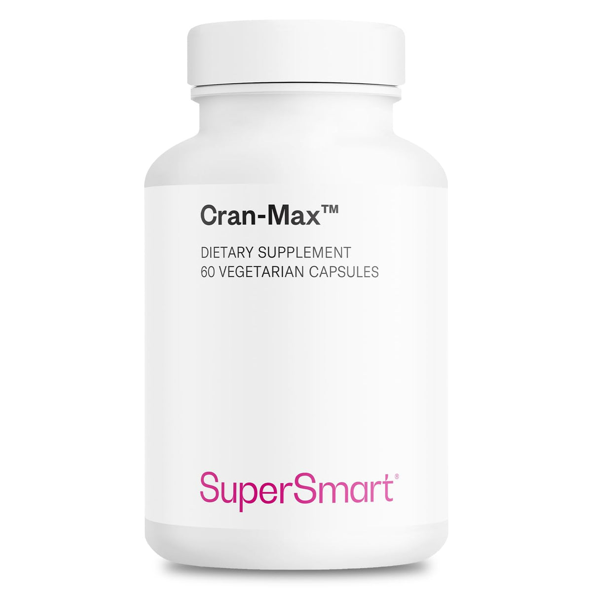 Supersmart Cran-Max bottle cap close-up for easy daily cranberry support