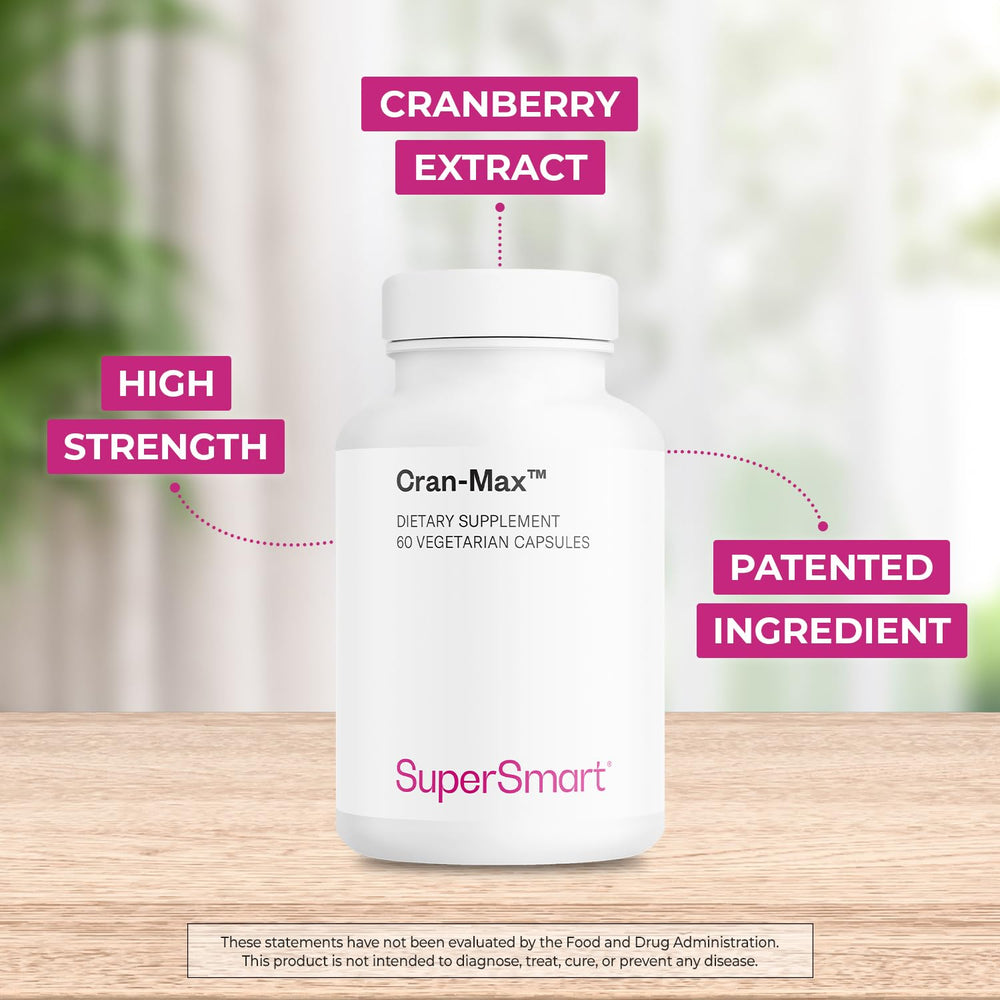 Supersmart Cran-Max bottle pour illustrating convenient daily dose