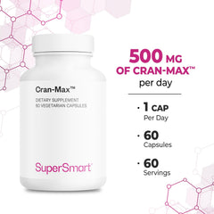 Supersmart Cran-Max packaging emphasizing gluten-free cranberry formulation
