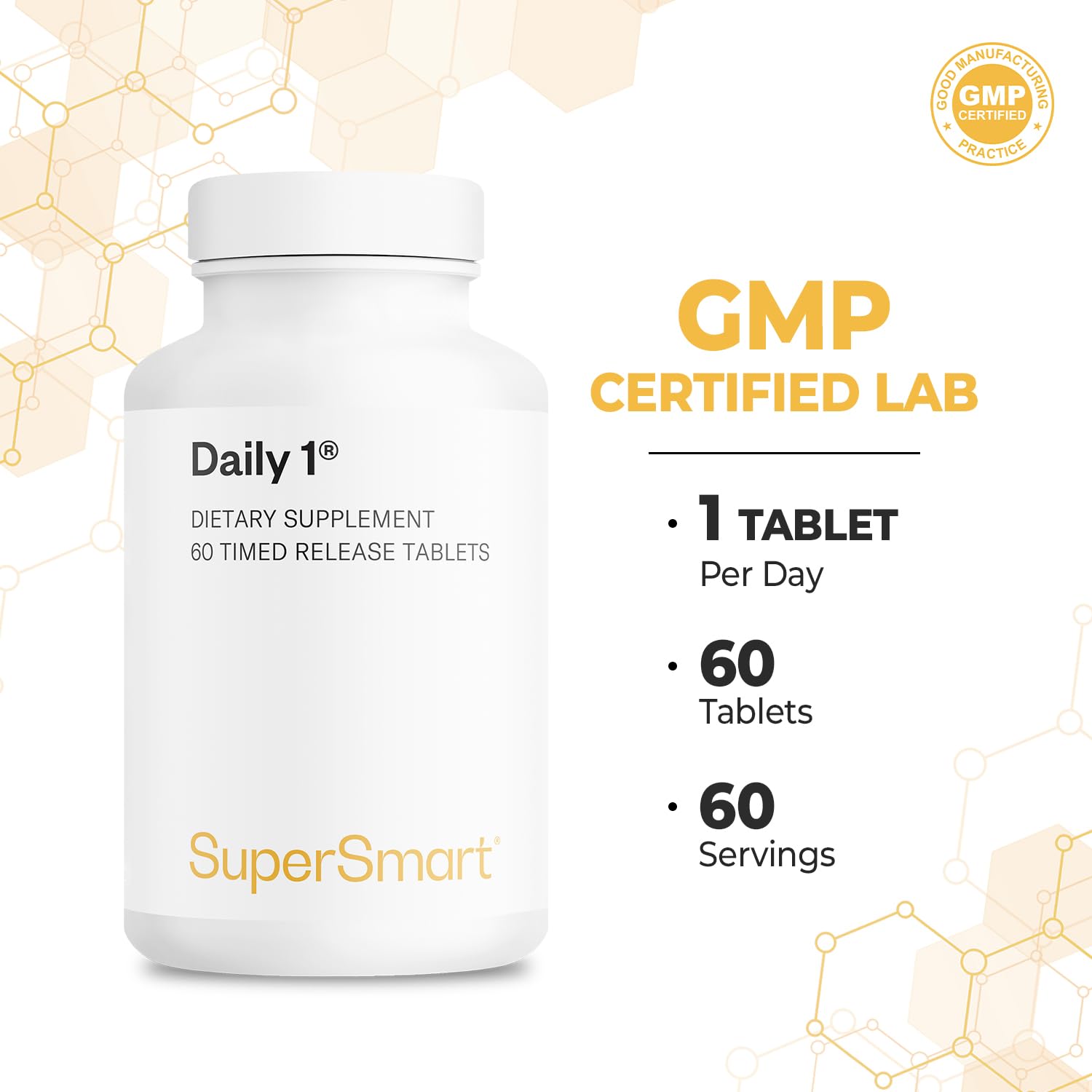 Supersmart Daily 1 lutein and quercetin emphasize eye support and antioxidants