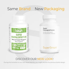 Supersmart Devil's Claw capsules close-up for easy daily use.
