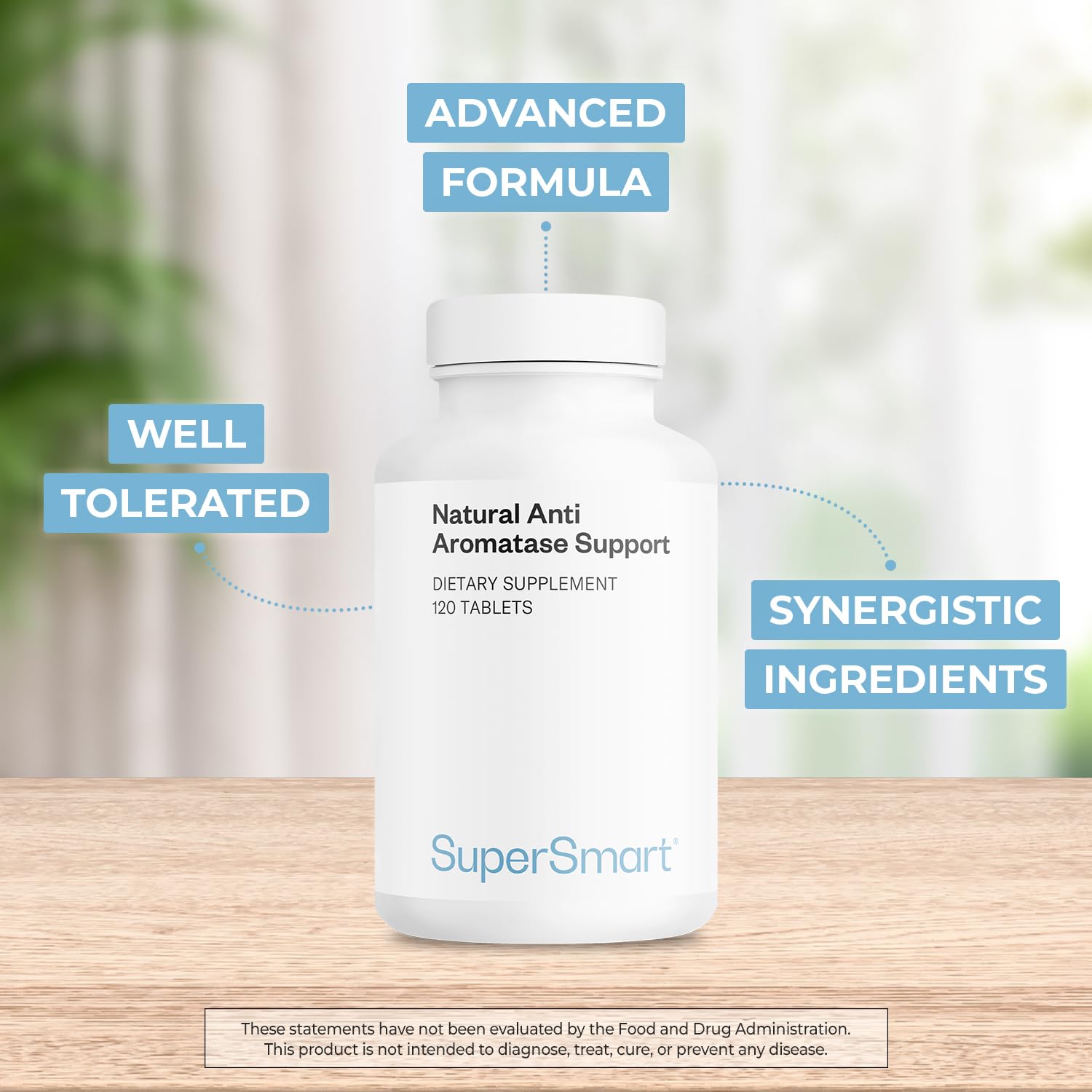 Supersmart Dim-Genistein-Chrysin ingredients blend highlighted for potential support.