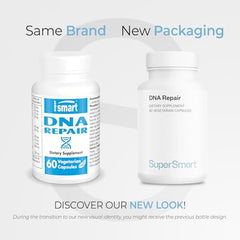 Supersmart DNA Repair capsules close-up showing vegetarian capsules