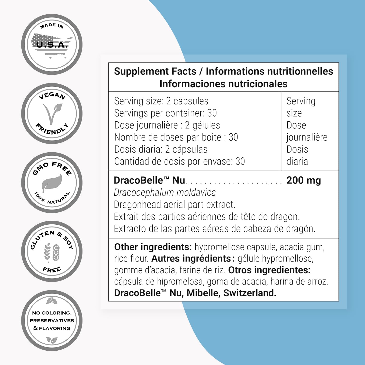 Capsules being poured into hand show easy daily dosage.