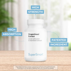 Dragonhead extract label on Supersmart bottle highlights vegan ingredients.