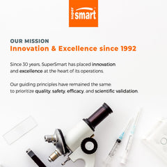 Eco-friendly packaging of Supersmart Senolytic Complex highlights sustainable production.