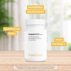 Supersmart EMIQ ingredient panel closeup highlights bioactive quercetin form