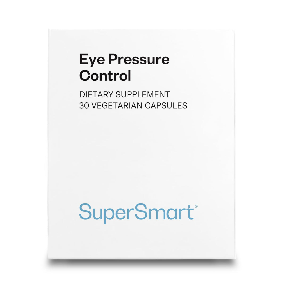 Supersmart Eye Pressure Control bottle-cap close-up showing easy daily dosage for eye support.
