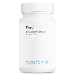 Supersmart Fisetin 500mg bottle front, high-purity supplement for daily wellness.