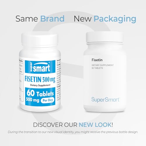 Supersmart Fisetin tablets closeup, easy-to-take daily capsules.