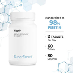 Supersmart Fisetin vegetarian-friendly capsules for plant-based diets.
