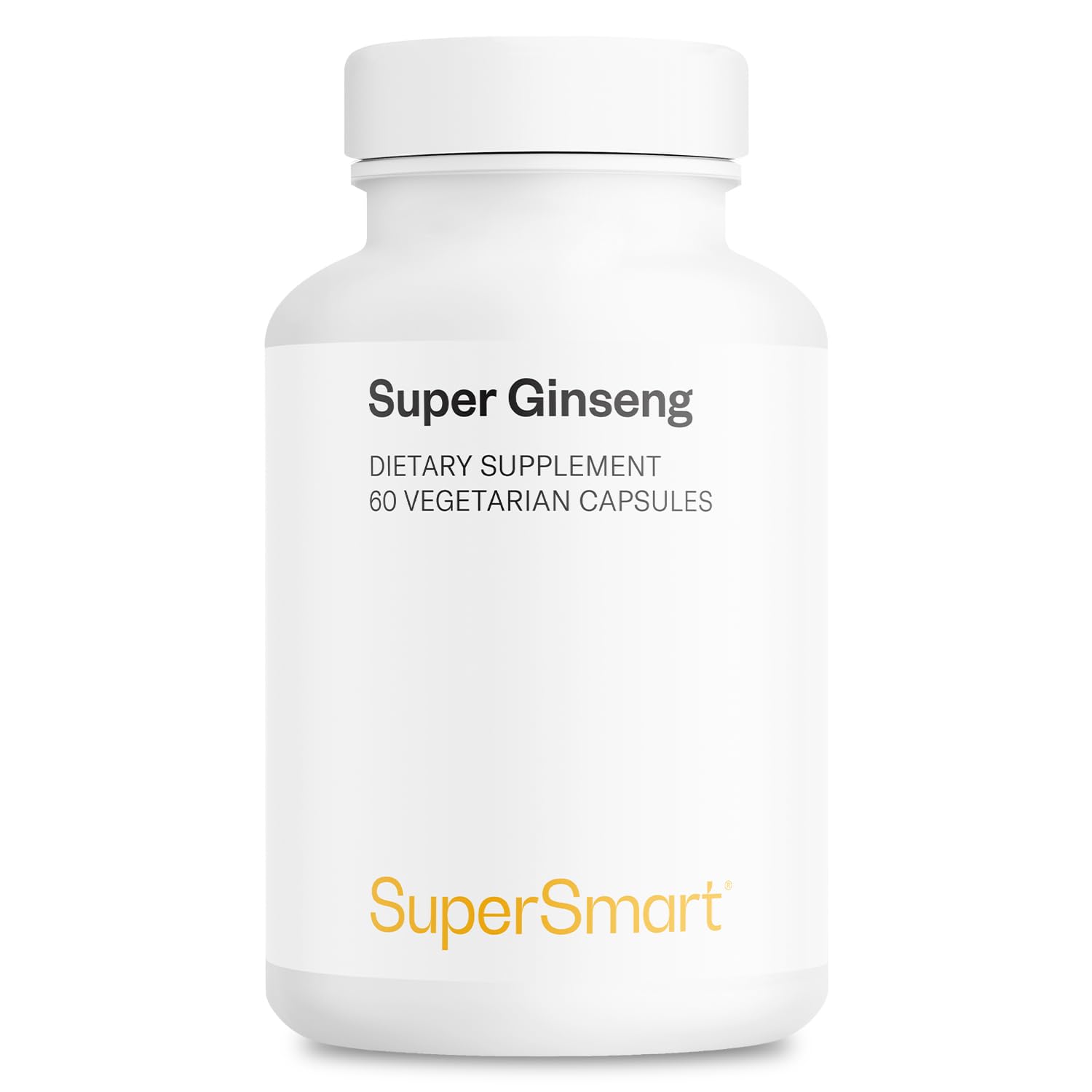 Supersmart ginseng bottle front shows 30% ginsenosides for high-quality extract