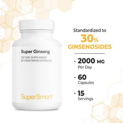 Supersmart ginseng label detailed view with clear ingredient info