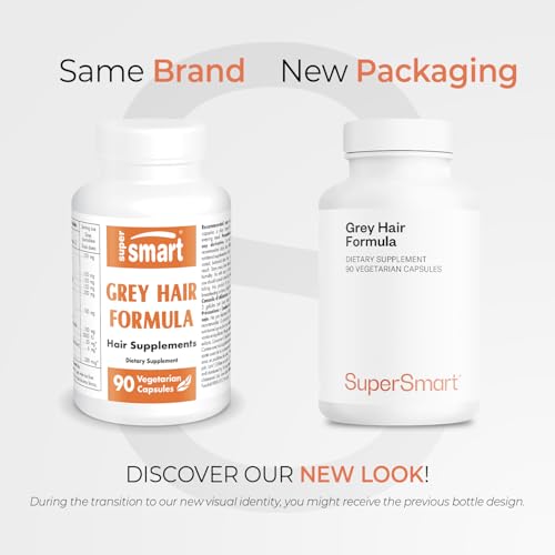 Supersmart Grey Hair Formula capsules close-up highlighting vegetarian capsules
