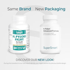 Supersmart H Pylori Advanced Formula capsules for daily vegetarian supplementation