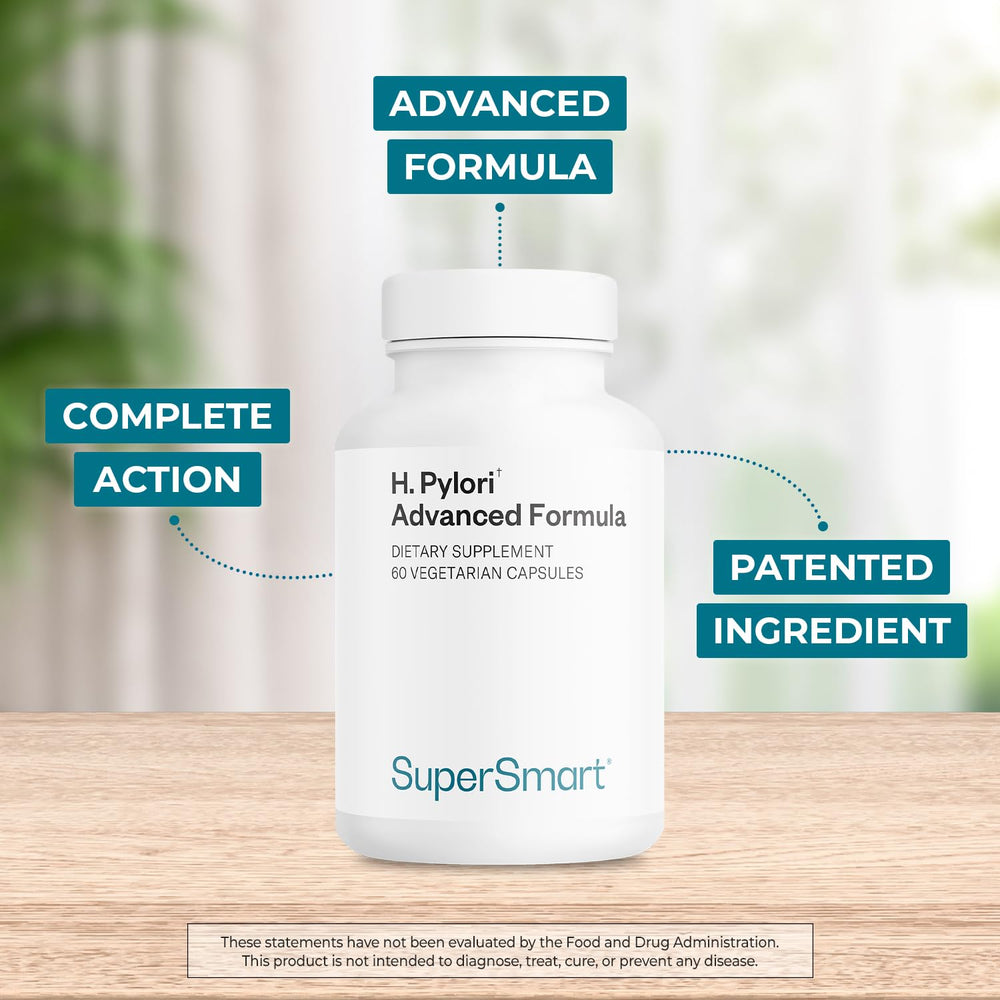 Supersmart H Pylori Advanced Formula label highlights USA made quality