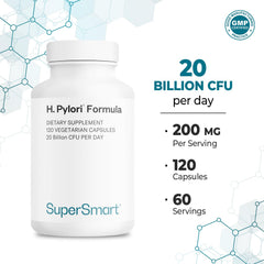 Supersmart H Pylori bottle pour demonstrates easy daily dosing routine