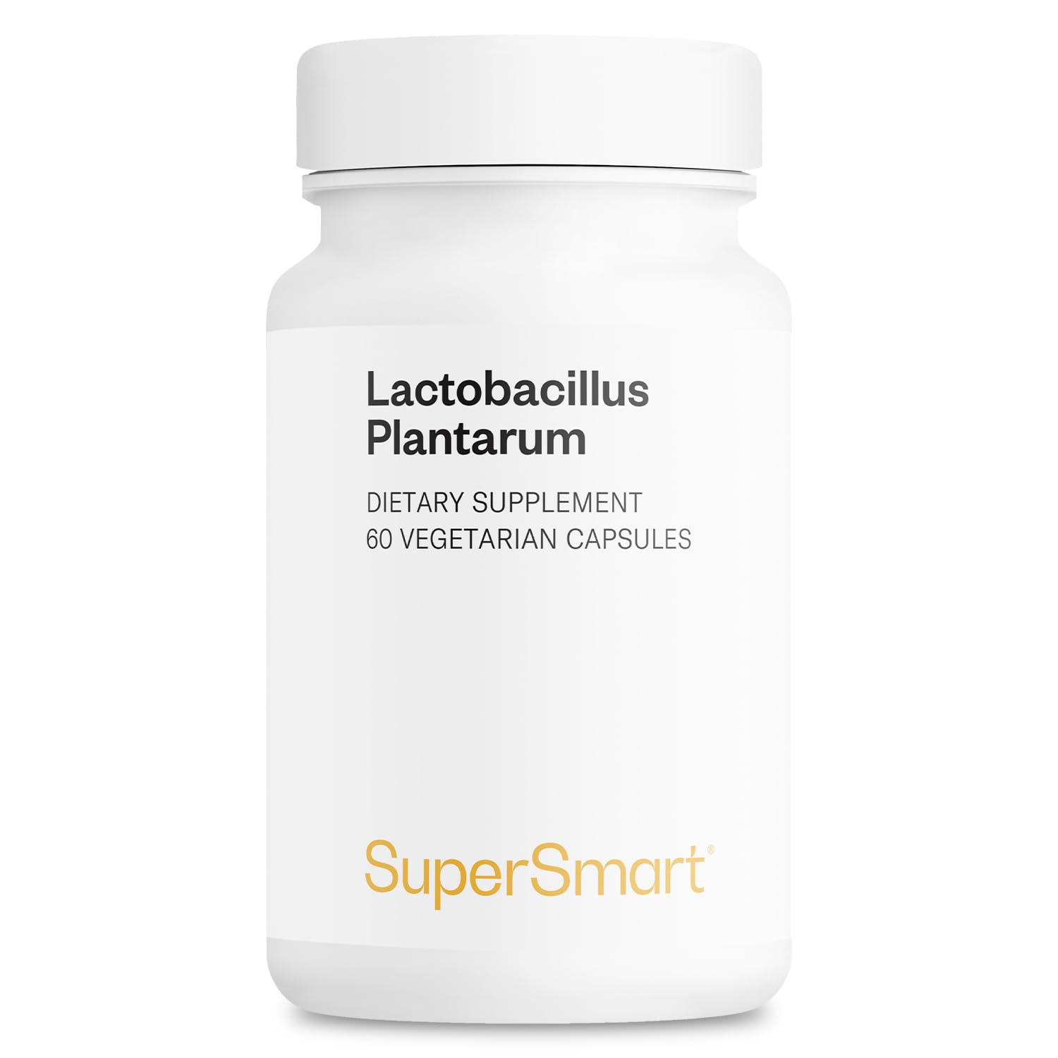Supersmart Immuno-LP20 bottle front showing heat-treated postbiotic for daily support.