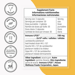 Supersmart Immuno-LP20 box packaging highlights vegetarian-friendly and patented probiotic.