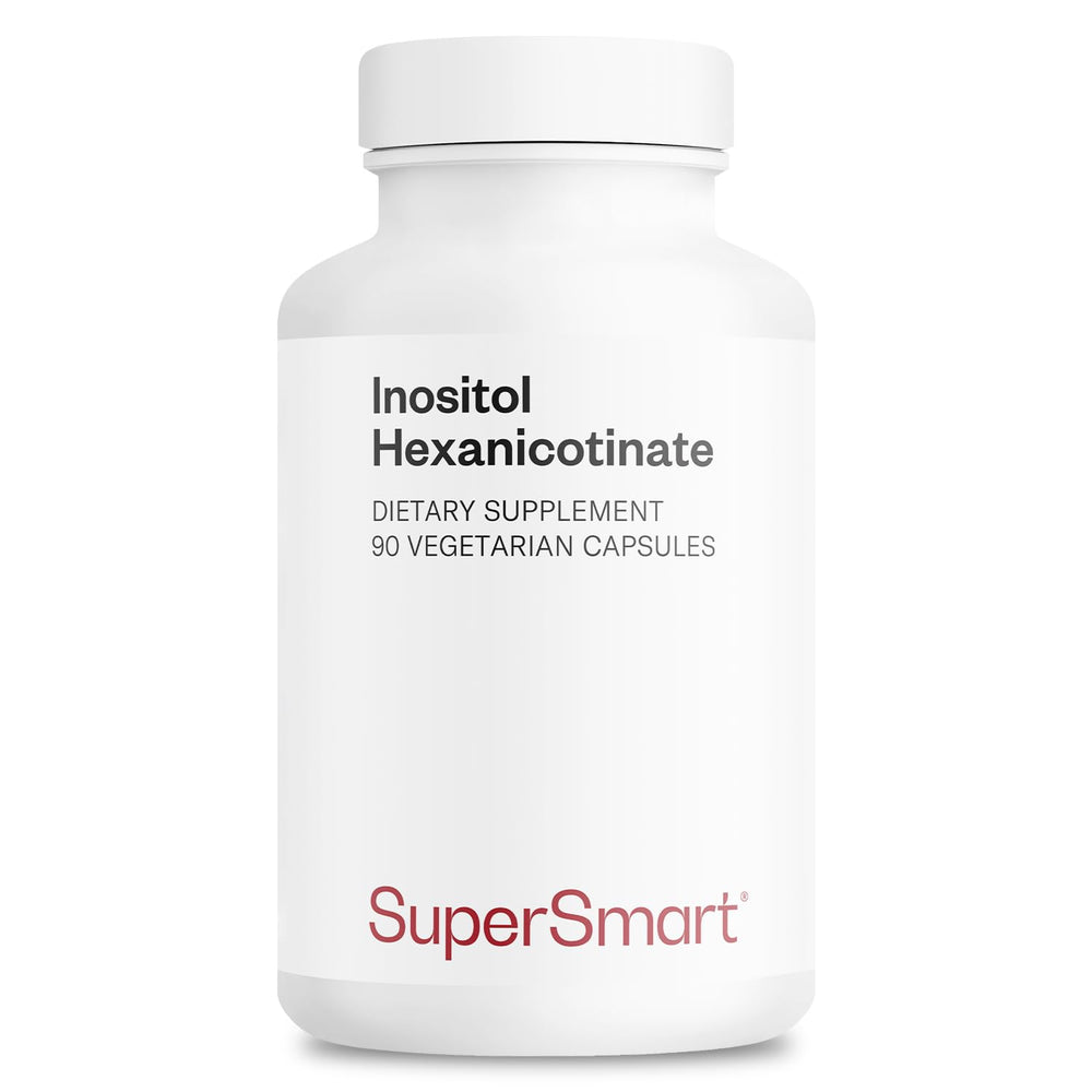 Supersmart inositol hexanicotinate capsules bottle showing high-strength flush-free niacin
