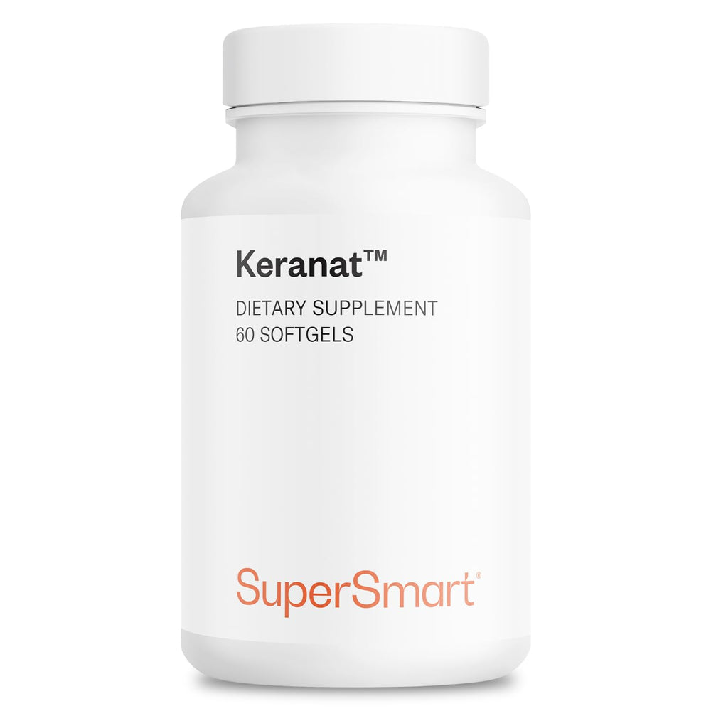Supersmart Keranat softgel bottle for convenient daily hair support.