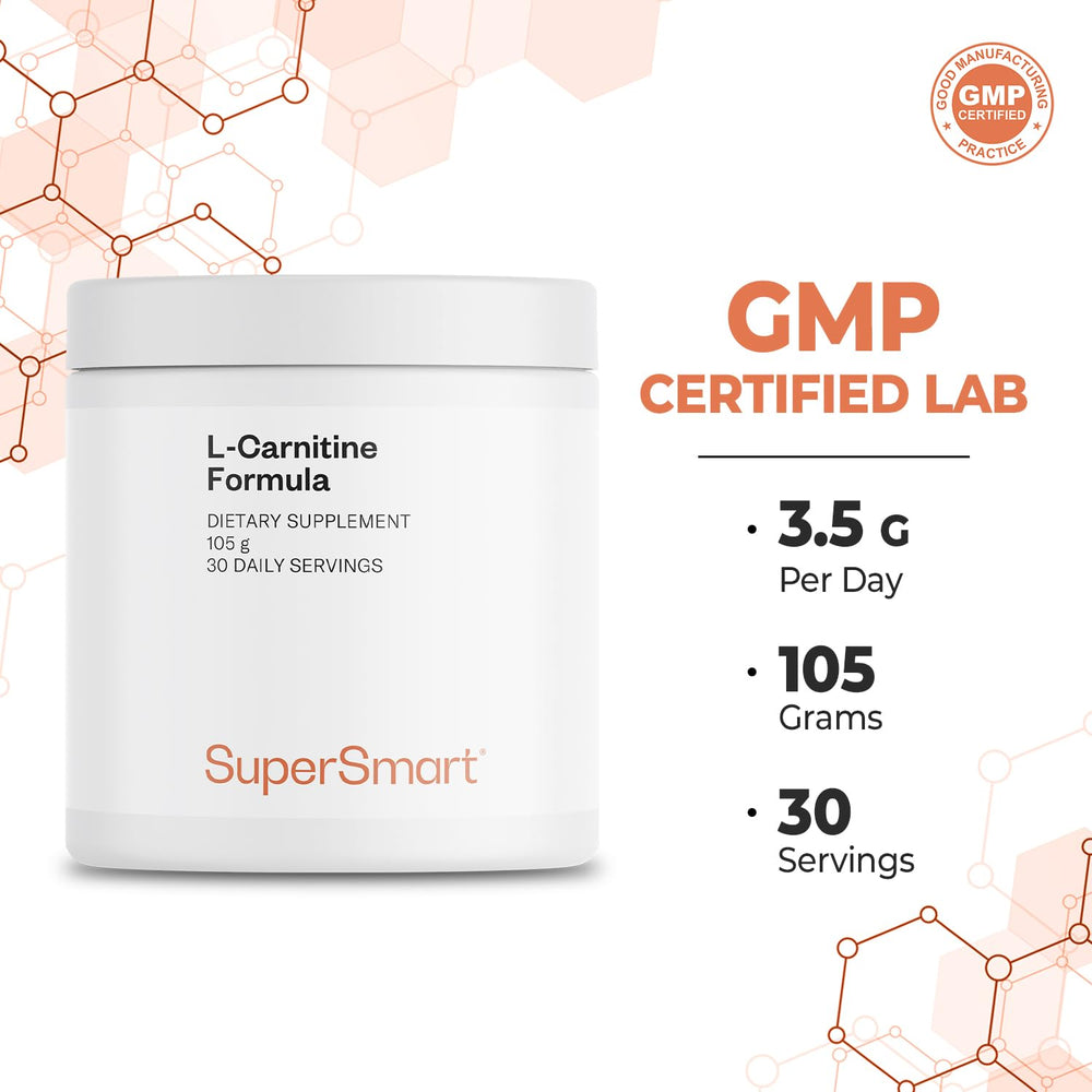 Supersmart L-Carnitine Formula packaging on shelf signals vegan-friendly option