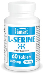 Supersmart L-Serine 2000mg tablets for daily amino acid support and serotonin production