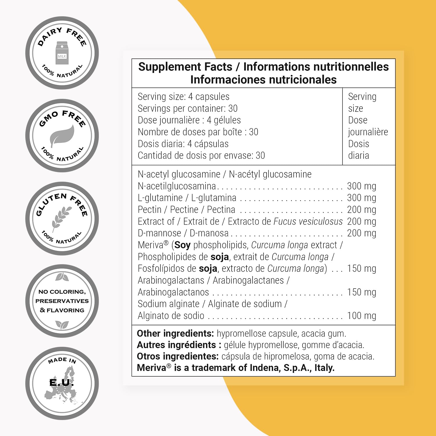 Supersmart Lectin Flush label closeup shows ingredients and gluten-free promise.