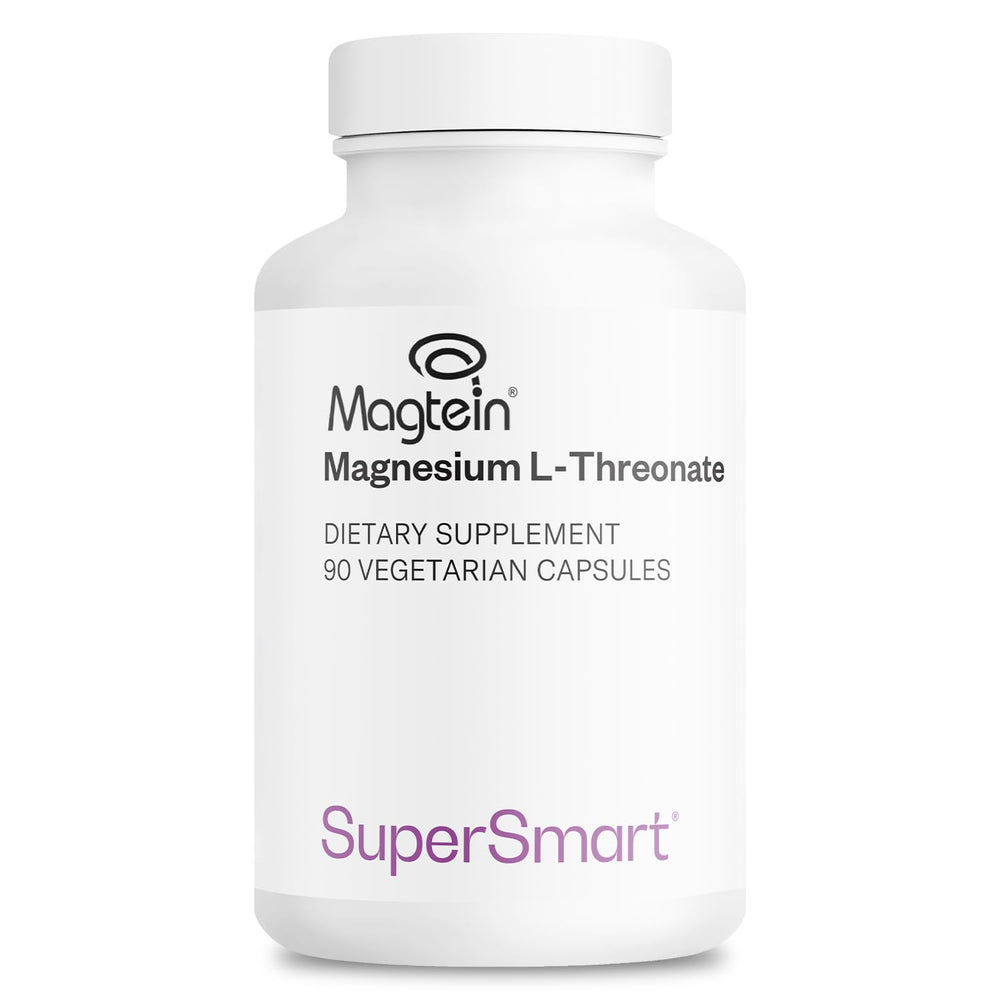 Supersmart Magtein bottle front showing premium magnesium L-threonate supplement.