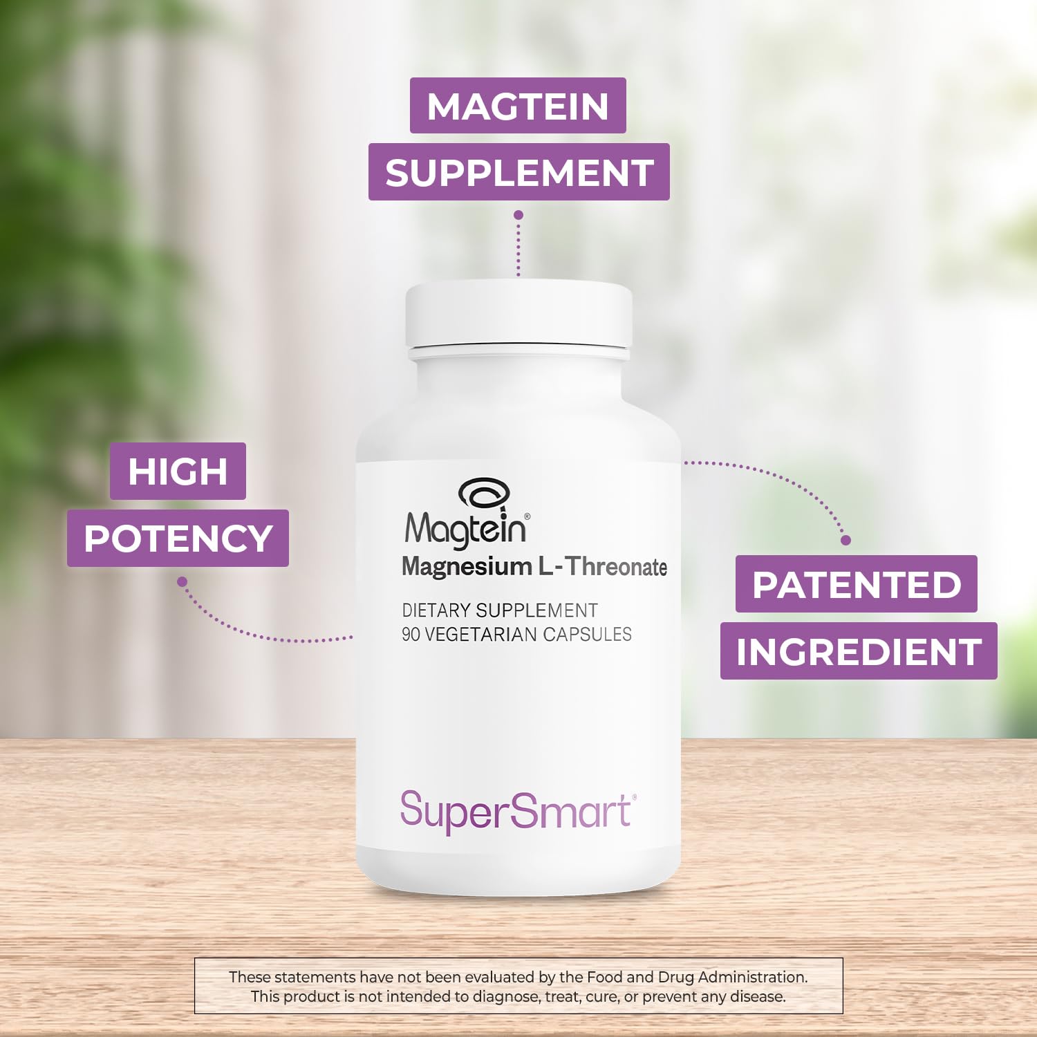 Supersmart Magtein bottle with morning dose for daily routine.