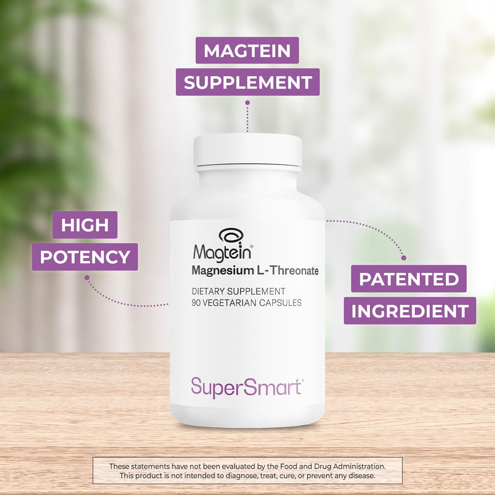 Supersmart Magtein bottle with morning dose for daily routine.