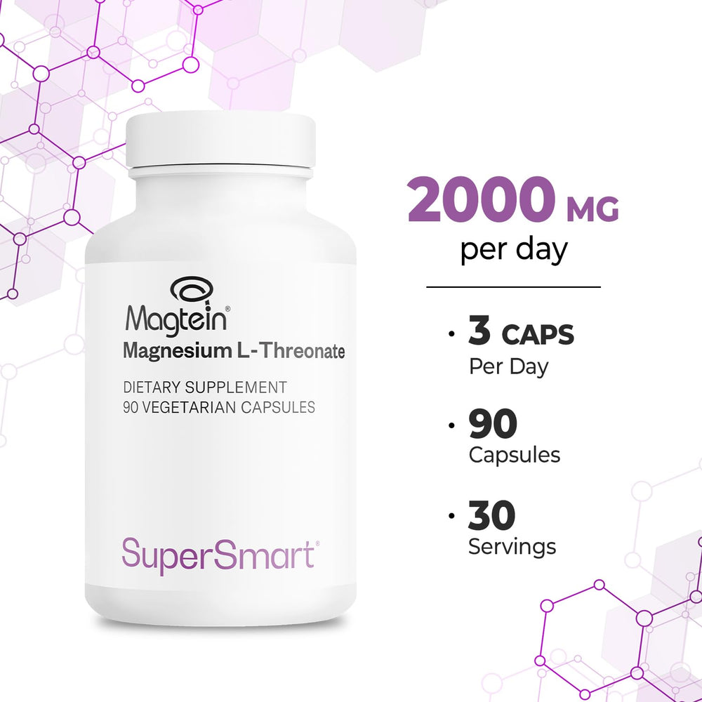 Supersmart Magtein non-GMO label emphasizing clean ingredients.