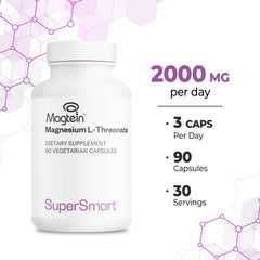 Supersmart Magtein non-GMO label emphasizing clean ingredients.