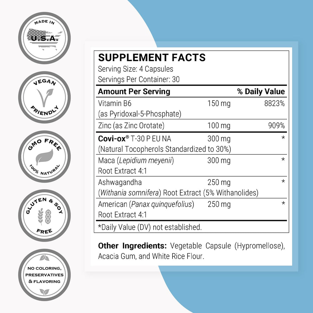 Supersmart Prolactin Balance Maca and Ashwagandha extracts on packaging