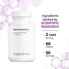 Supersmart Nerve Comfort promo pack featuring 60 vegan tablets