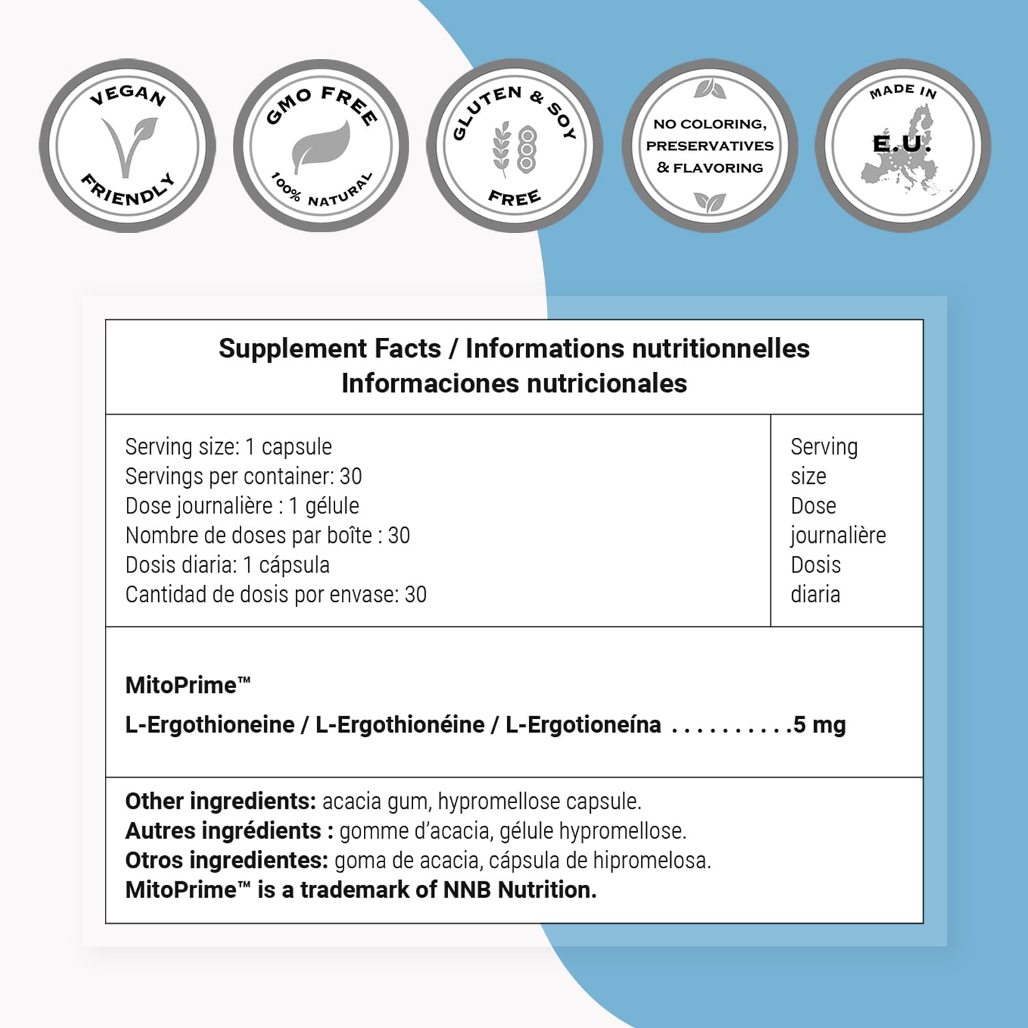 Supersmart non-GMO gluten-free label signals vegetarian-friendly option.