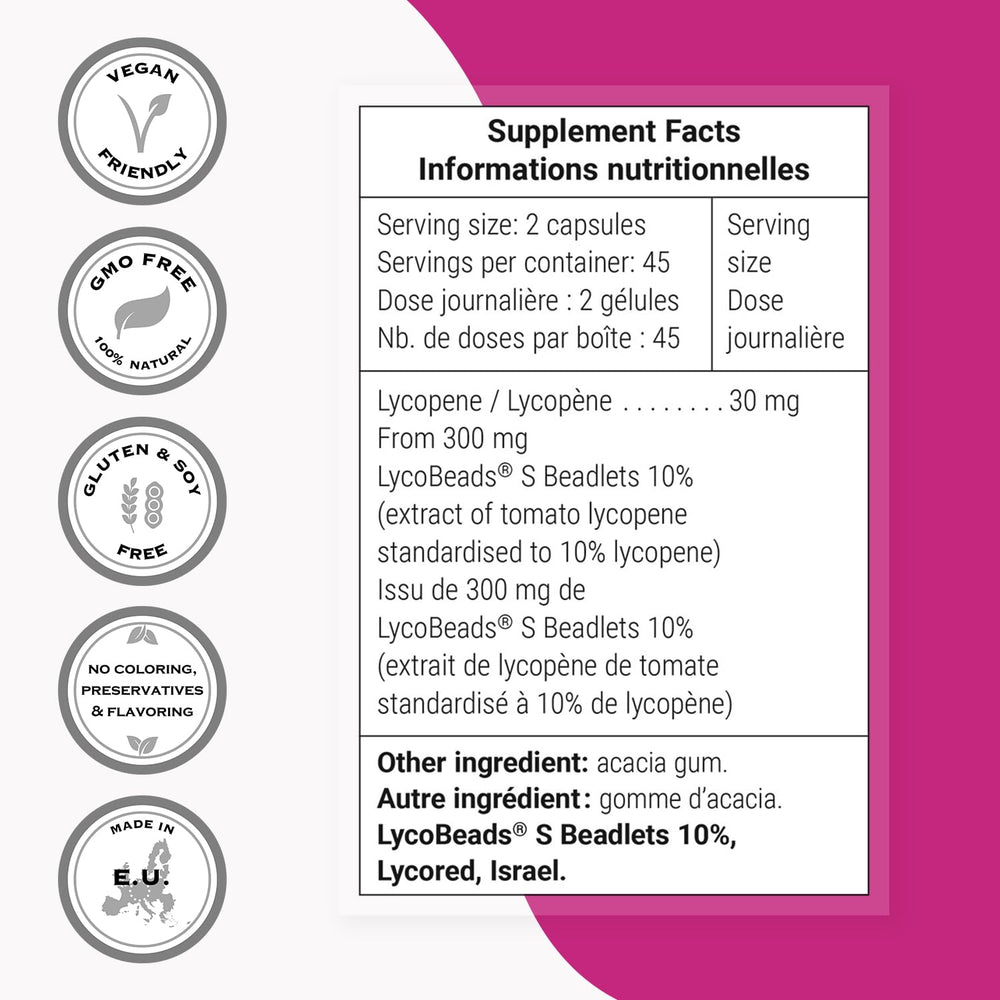 Supersmart non-GMO gluten-free lycopene formula for clean-label supplementation.