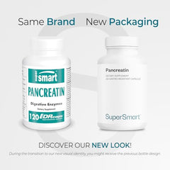 Supersmart Pancreatin capsules provide digestive enzyme support with meals