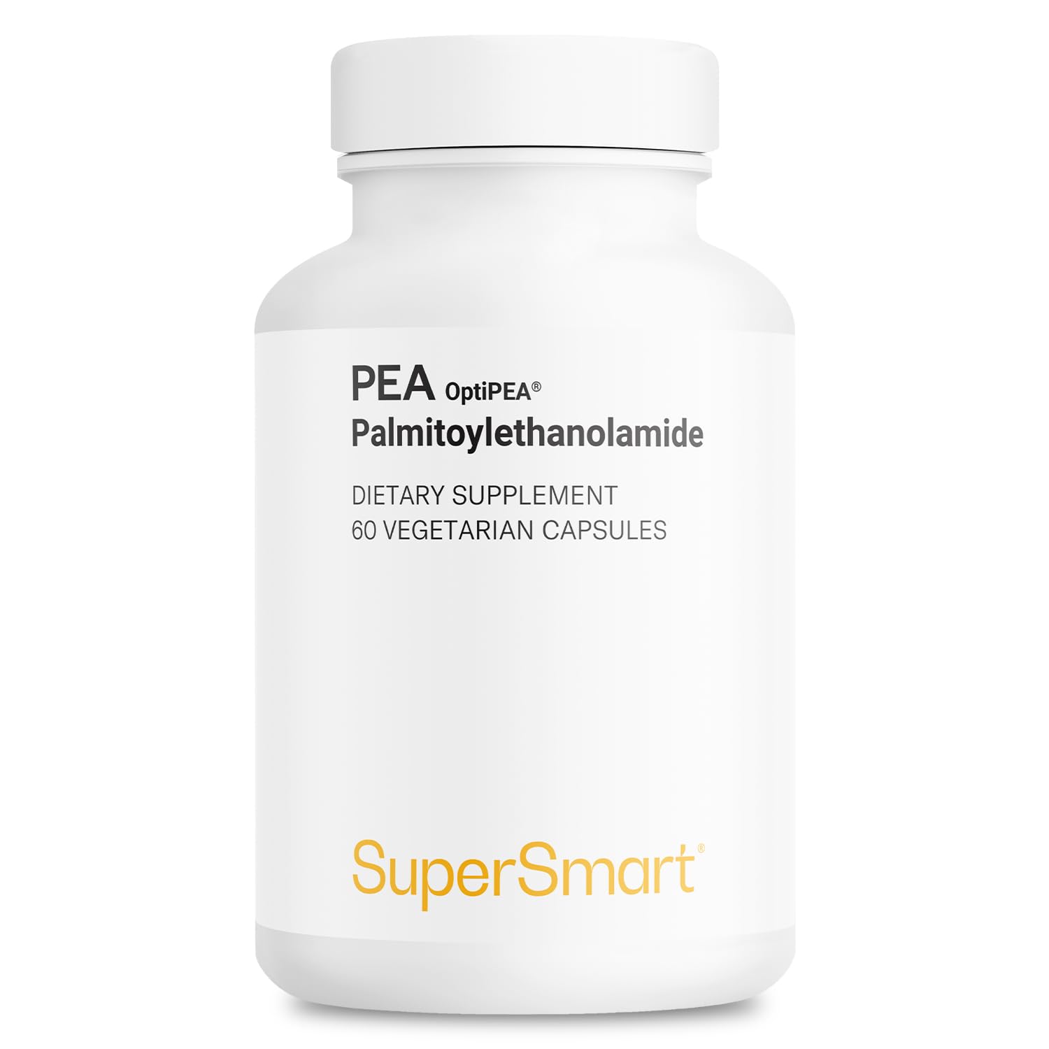 Supersmart pea supplement bottle for daily wellness support.