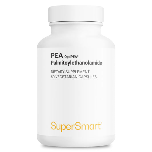 Supersmart pea supplement bottle for daily wellness support.