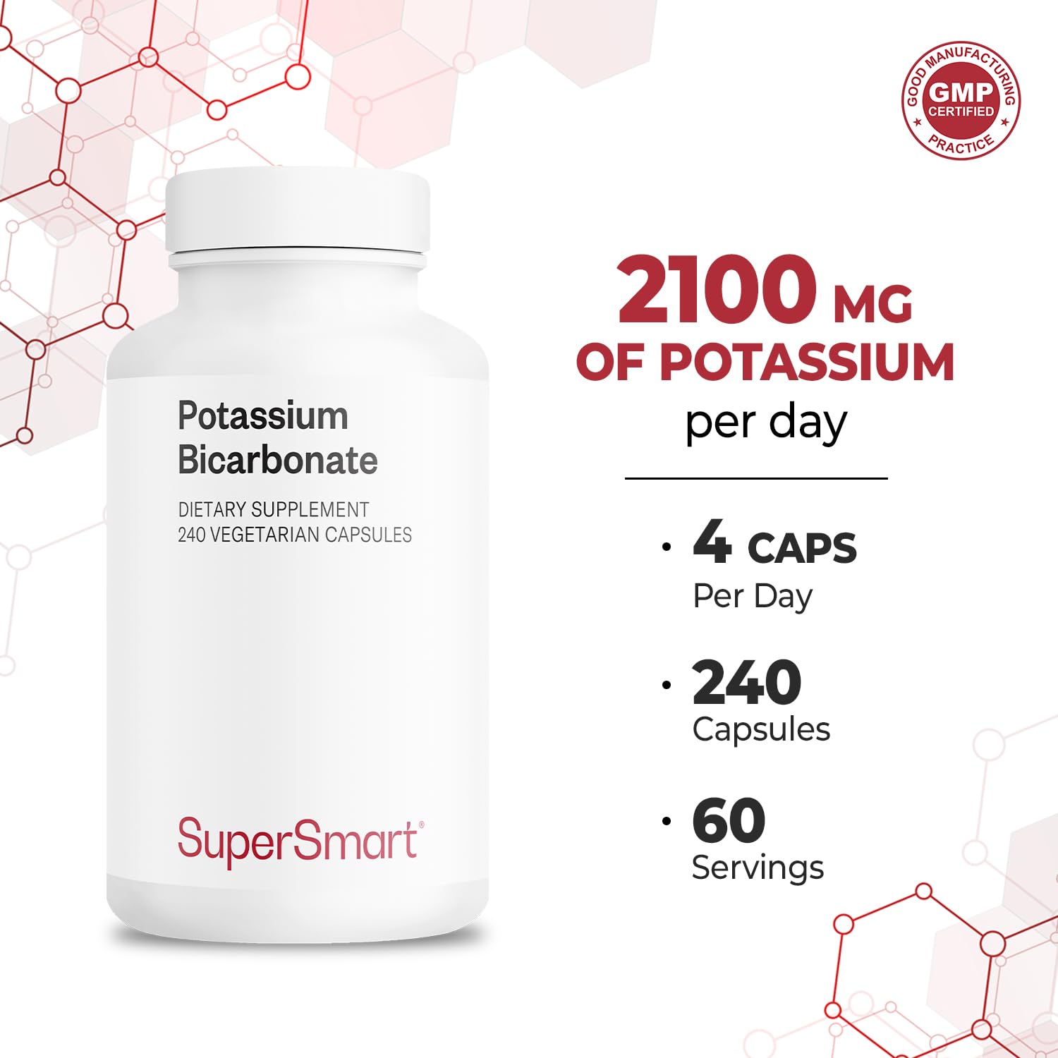 Supersmart Potassium Bicarbonate dispensing capsules for daily dosing