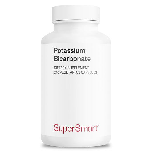 Supersmart Potassium Bicarbonate high-dose bottle shown for balanced electrolytes