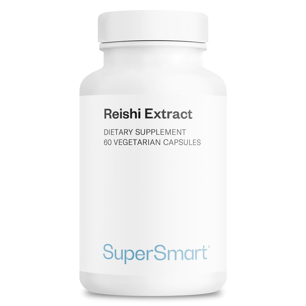 Supersmart Reishi Extract 1000mg bottle on desk for daily routine.