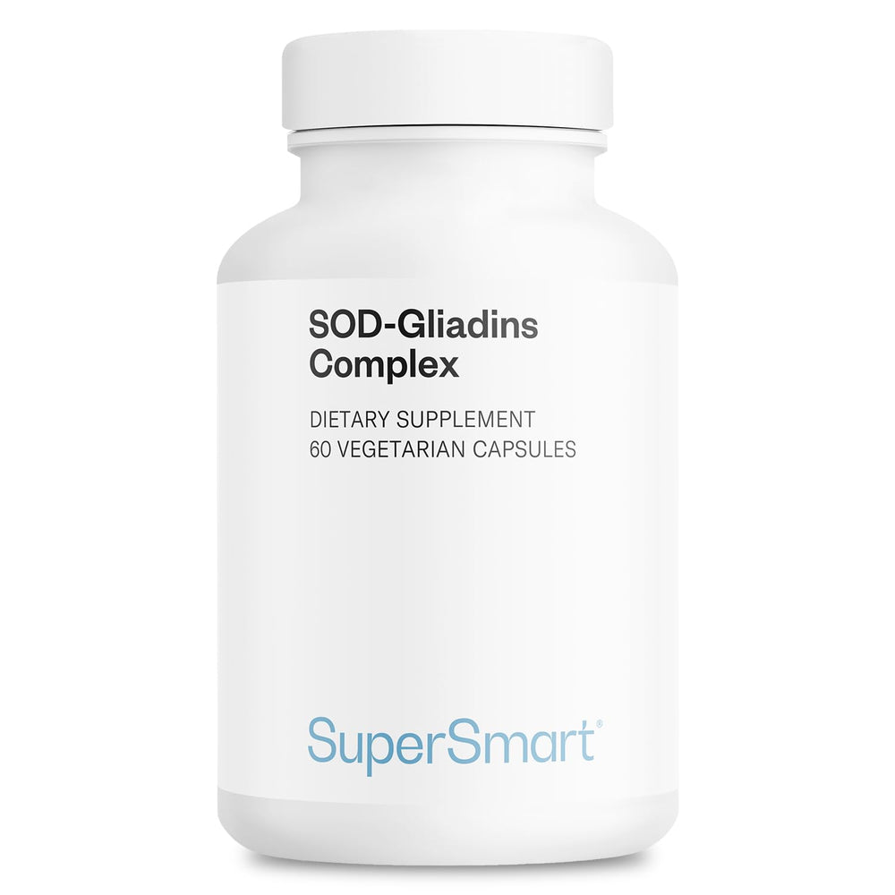 Supersmart SOD Gliadins bottle front with melon-derived SOD for antioxidant support