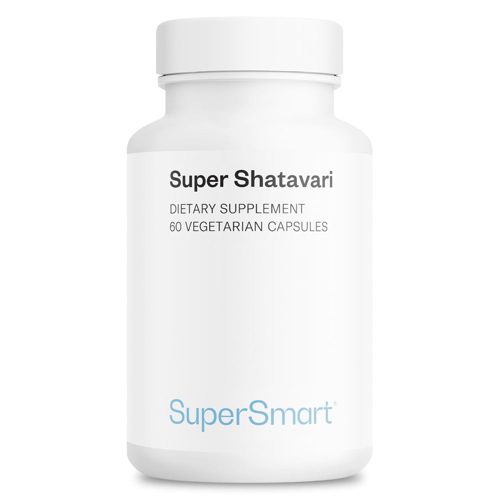 Supersmart Super Shatavari bottle front shows high potency formula for women's wellness